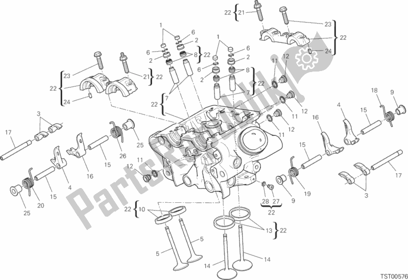 All parts for the Vertical Head of the Ducati Diavel Xdiavel S USA 1260 2018